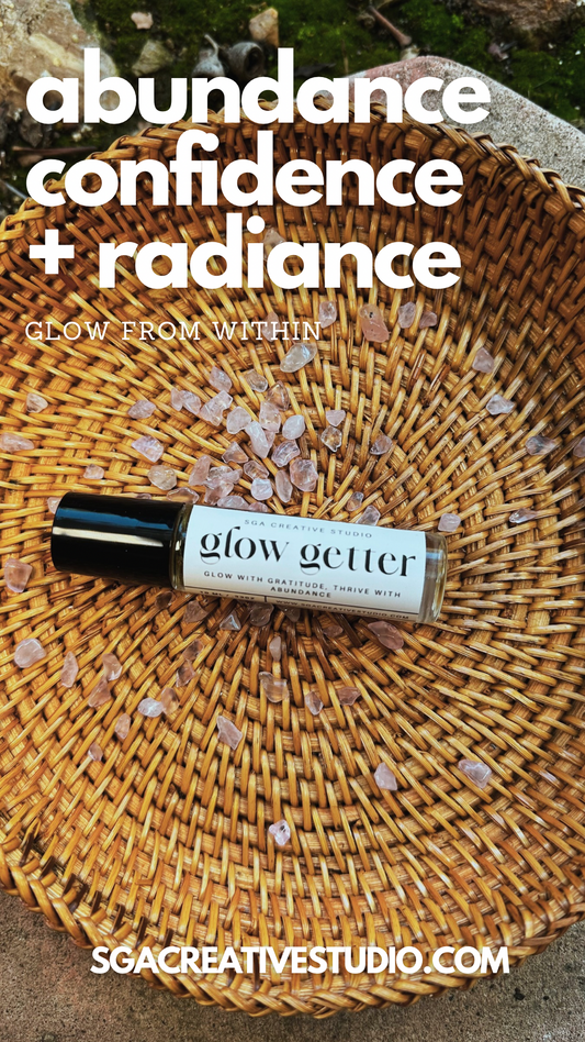 Glow Getter | Radiance + Motivation Essential Oil Roller | Confidence + Abundance Essential Oil Blend | Mood Boosting + Manifestation Oil Roller | Essential Oil Perfume Roller