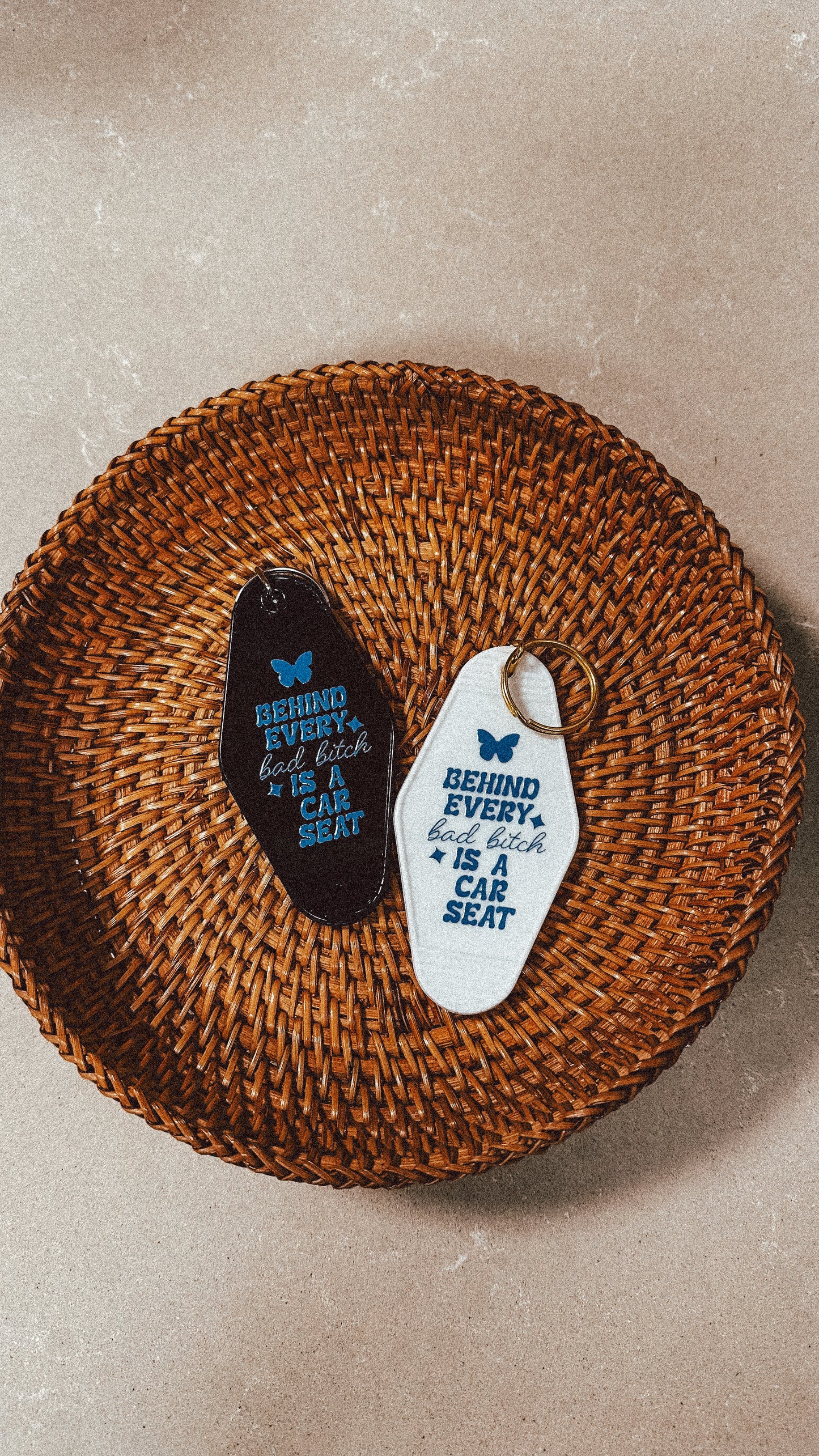 Behind Every Bad B* is a Car Seat | Keychain | Mom Keychain | Baddie | Mom Club | Mamas