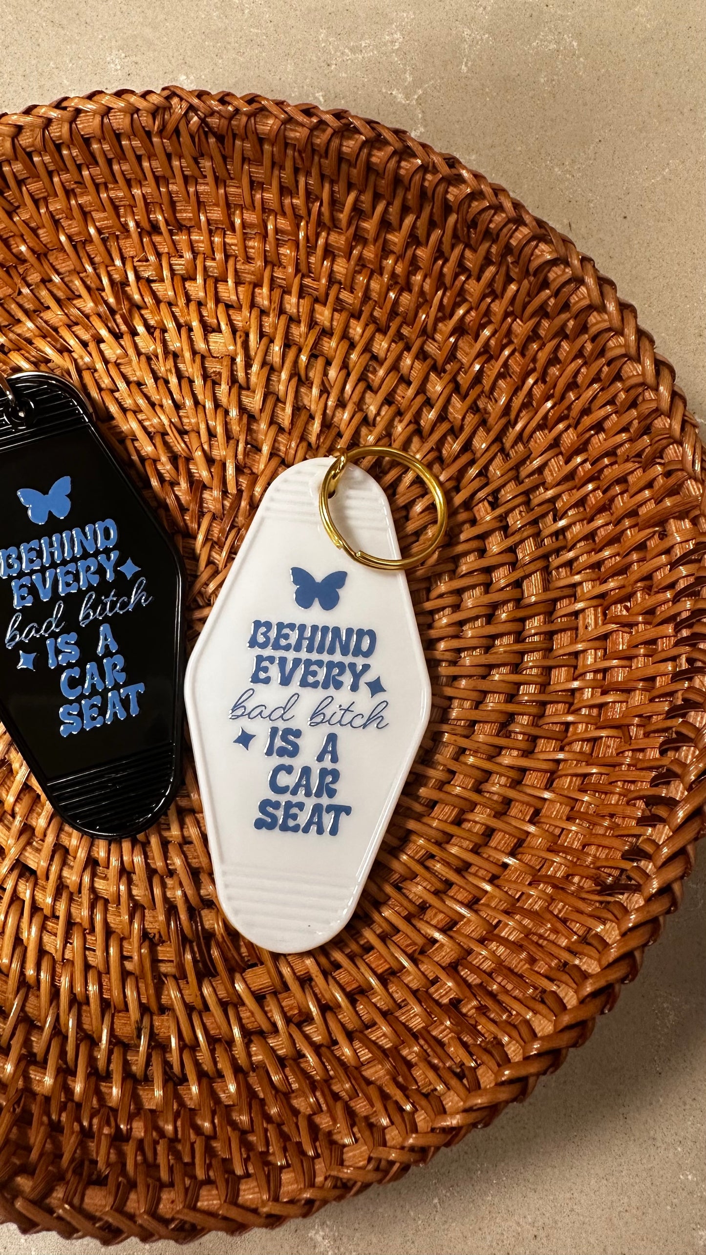 Behind Every Bad B* is a Car Seat | Keychain | Mom Keychain | Baddie | Mom Club | Mamas