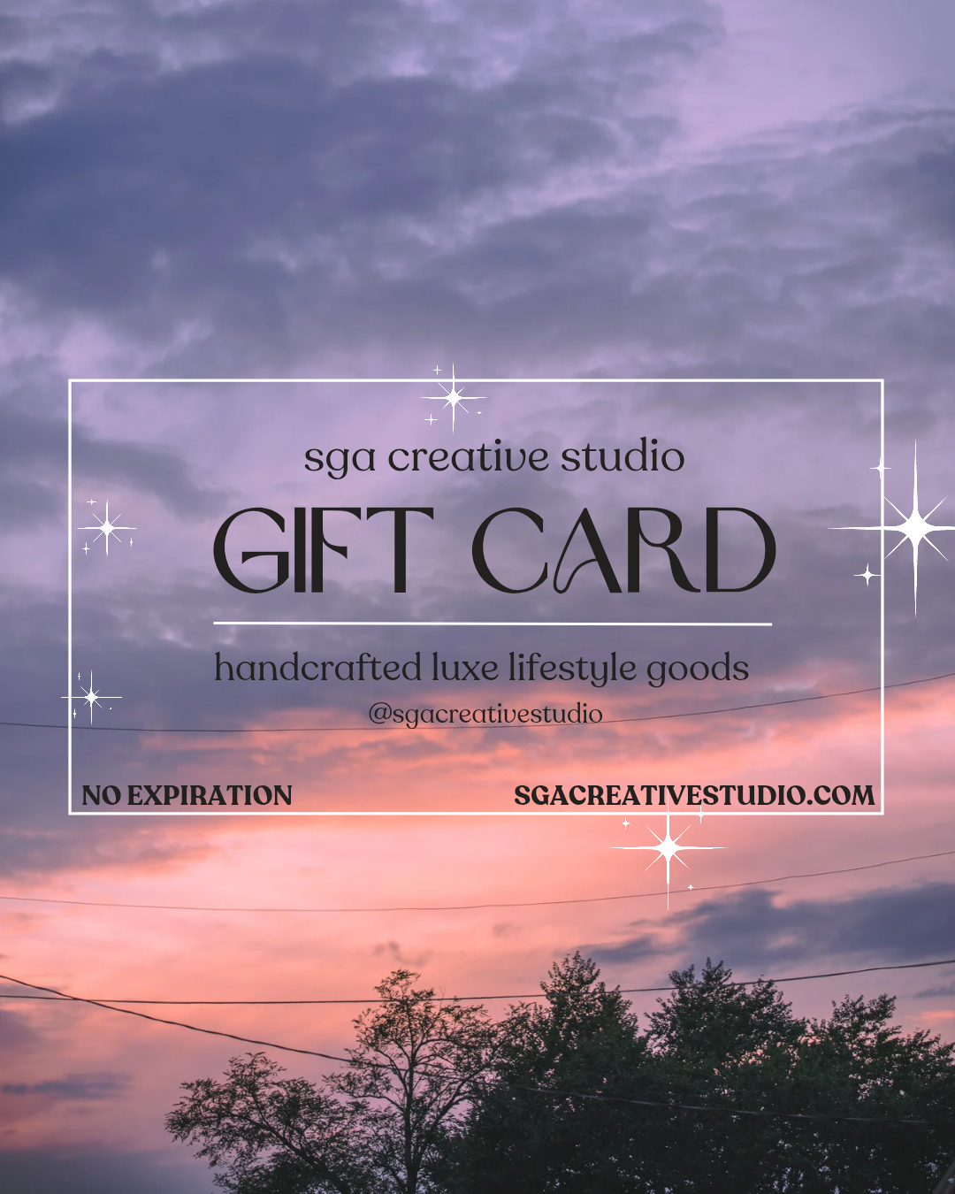 Digital Gift Card | SGA Creative Studio – Self-Care & Wellness Gifts