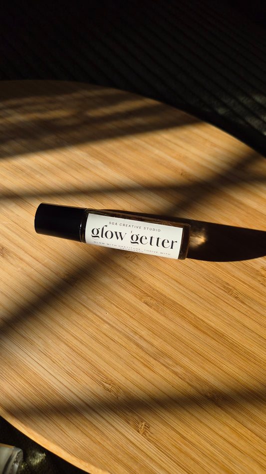 Glow Getter | Radiance + Motivation Essential Oil Roller | Confidence + Abundance Essential Oil Blend | Mood Boosting + Manifestation Oil Roller | Essential Oil Perfume Roller